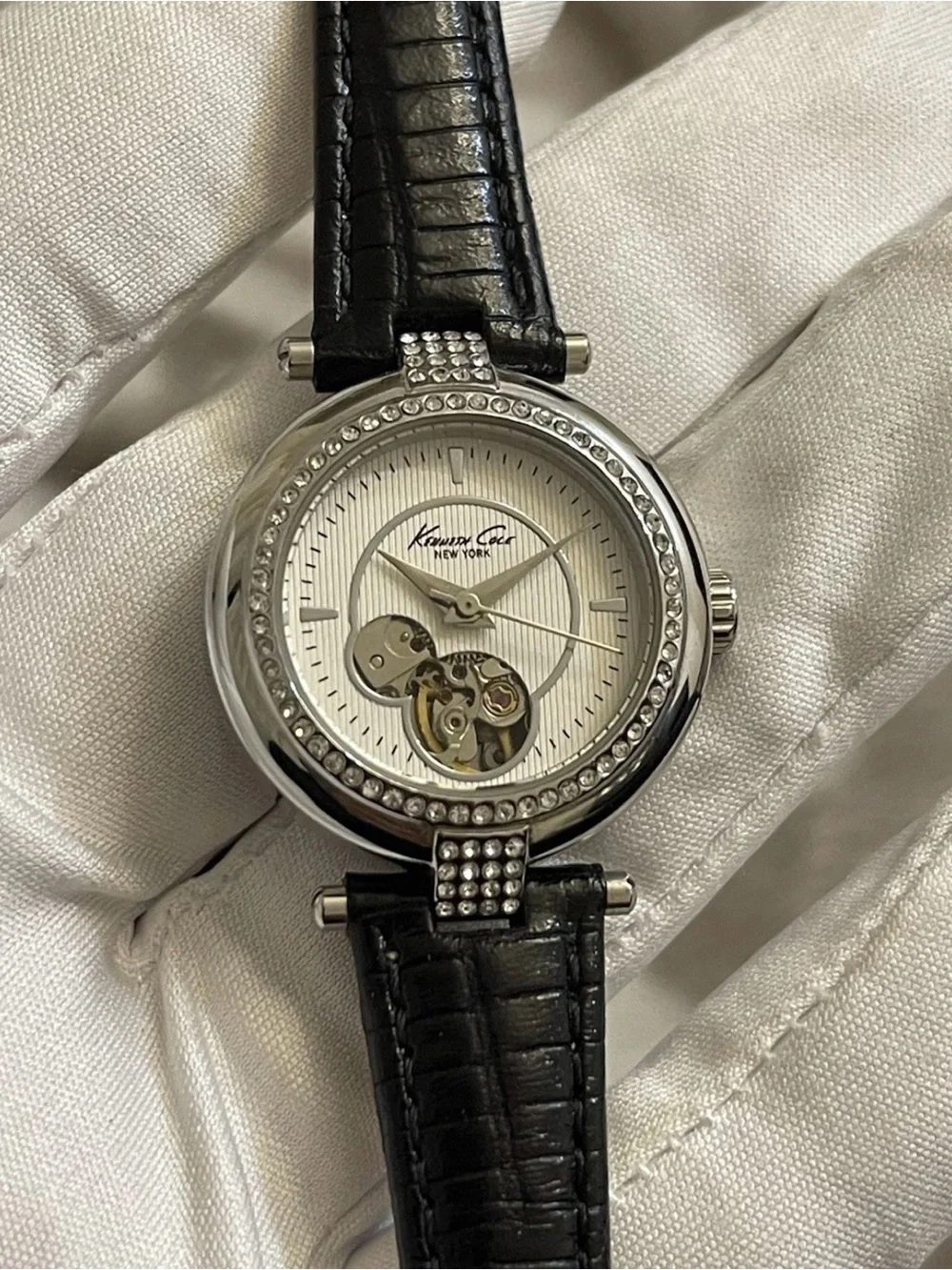 Kenneth Cole New York KC2508 Women's Skeleton Automatic Leather Watch